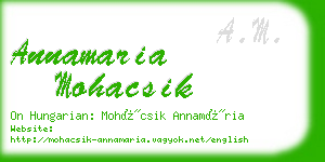 annamaria mohacsik business card